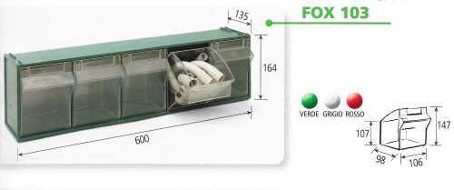 Fox 103 Fali Tároló (5 Fiókkal) Piros