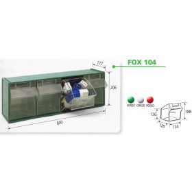 Fox 104 Fali Tároló (4 Fiókkal) Zöld