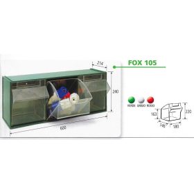 Fox 105 Fali Tároló (3 Fiókkal) Piros